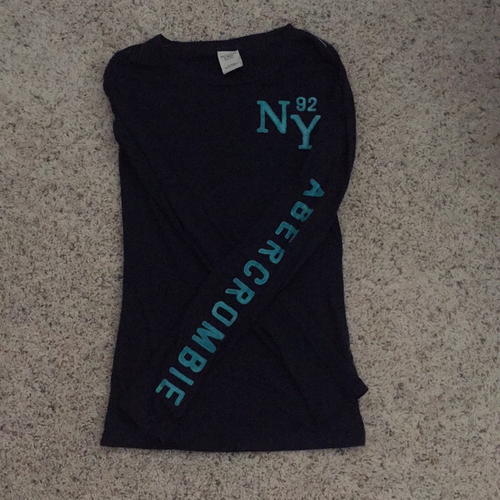Abercrombie & Fitch navy blue long sleeve shirt
